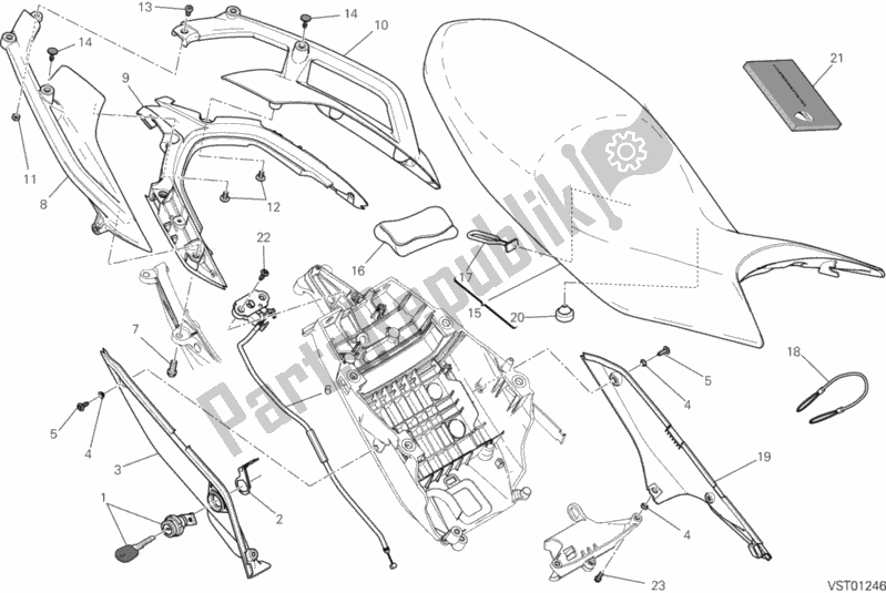 Todas las partes para Asiento de Ducati Hypermotard Hyperstrada Brasil 821 2015